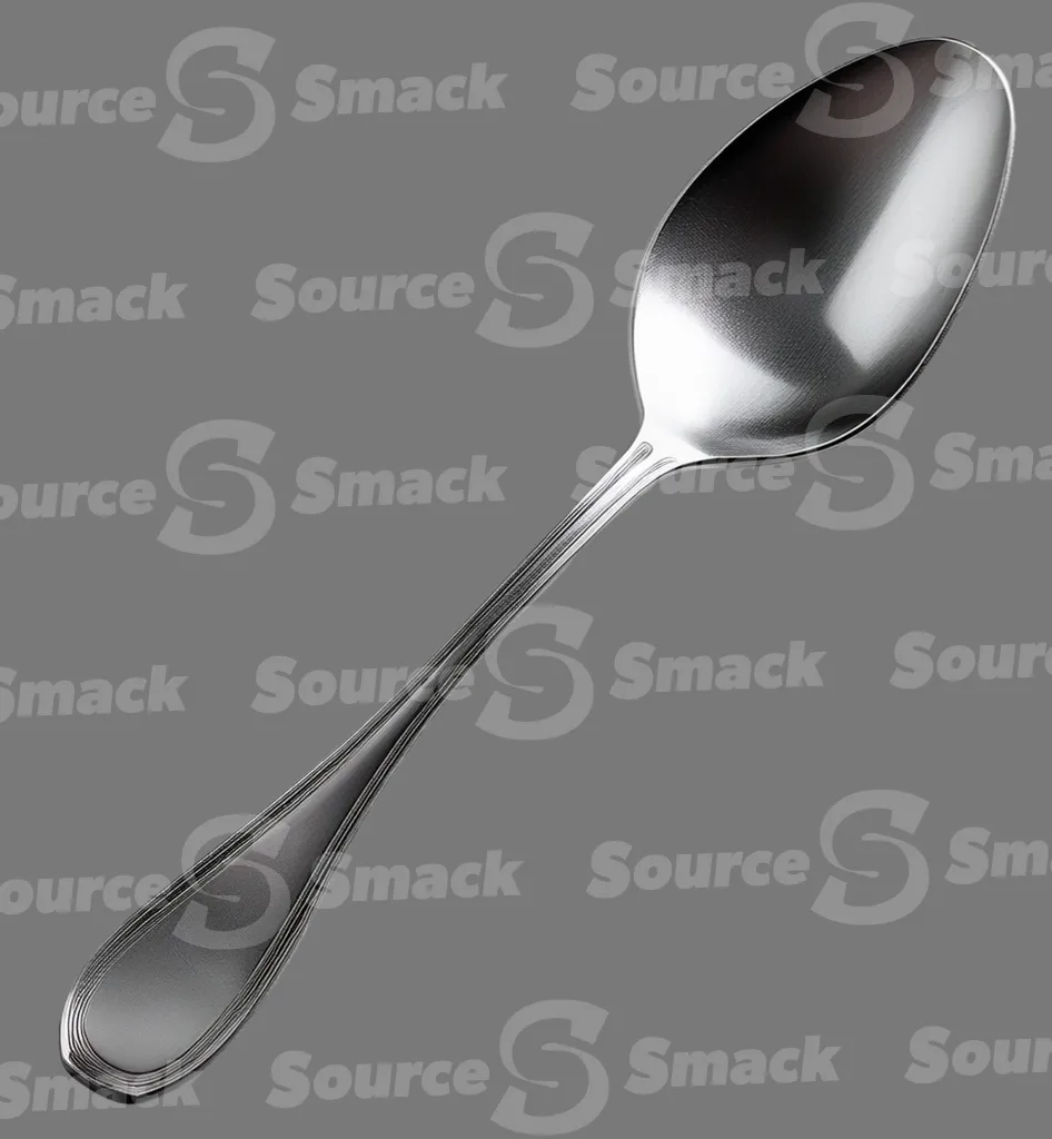 A metal spoon clipped as a transparent image