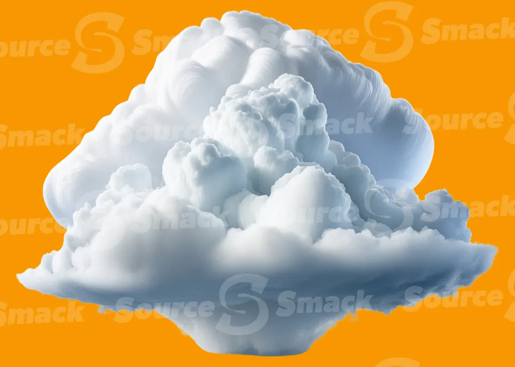 A large cumulus cloud clipped as a transparent image