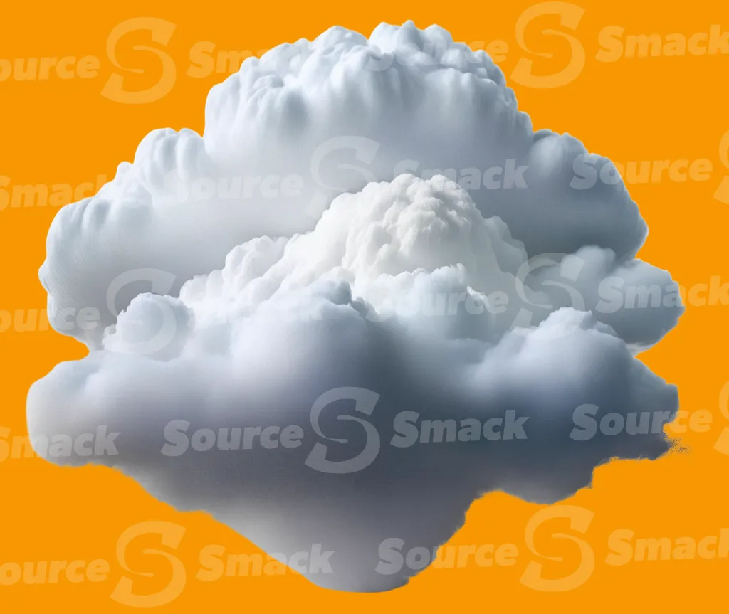 A large cumulus cloud clipped as a transparent image