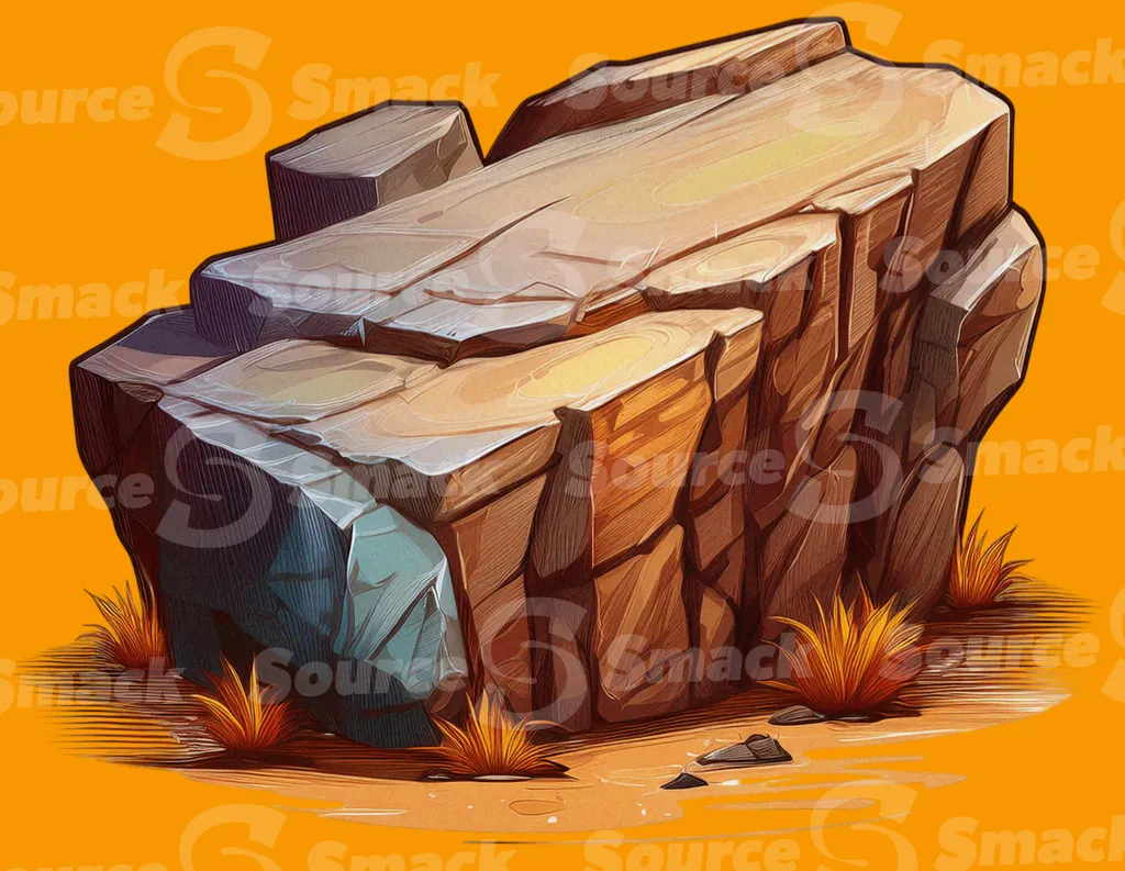 A large jagged stone clipped as a transparent image