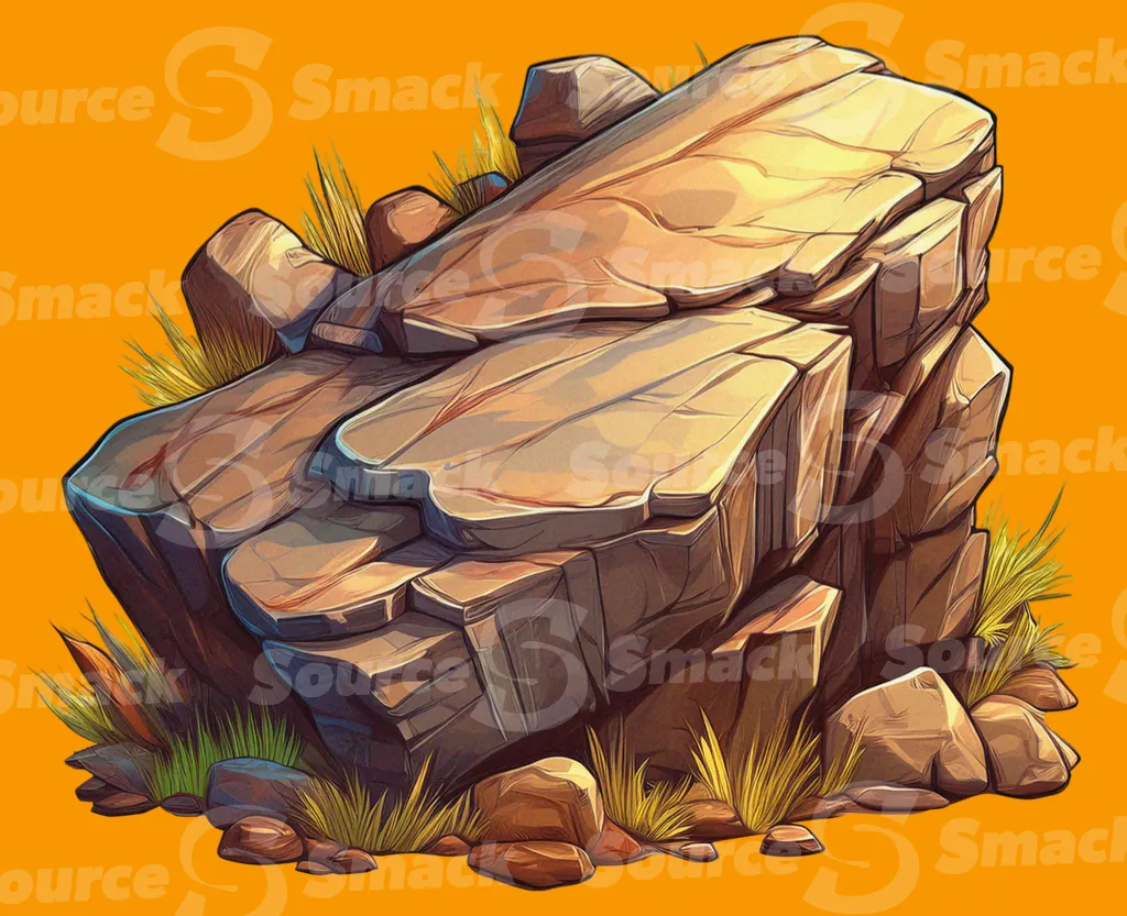 A large jagged stone clipped as a transparent image