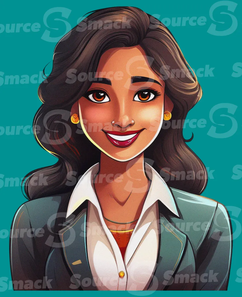 A middle aged professional indian woman clipped as a transparent image
