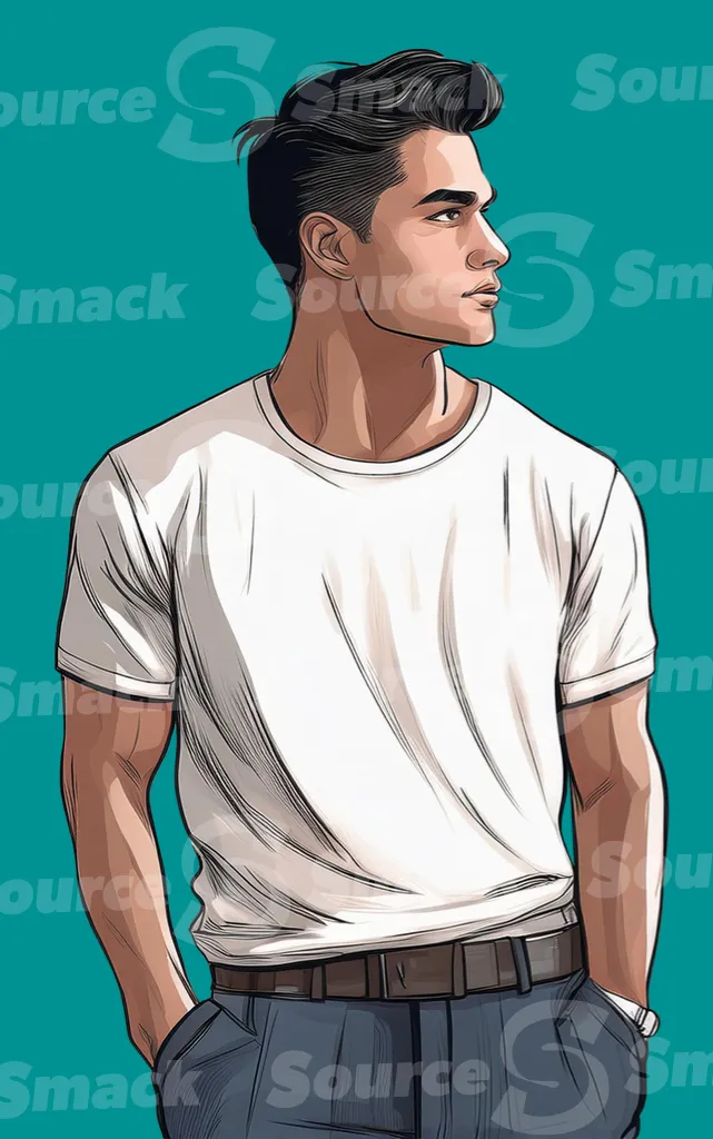 A fashionable pose of a male looking to the side clipped as a transparent image