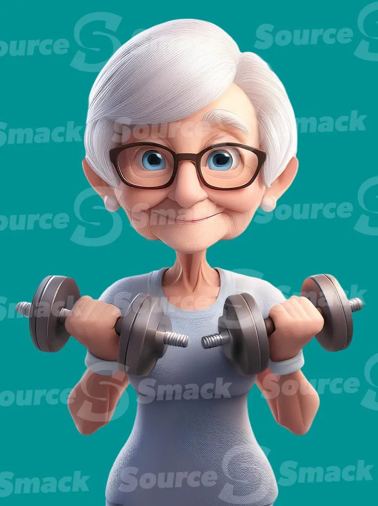 A young woman lifting weights clipped as a transparent image
