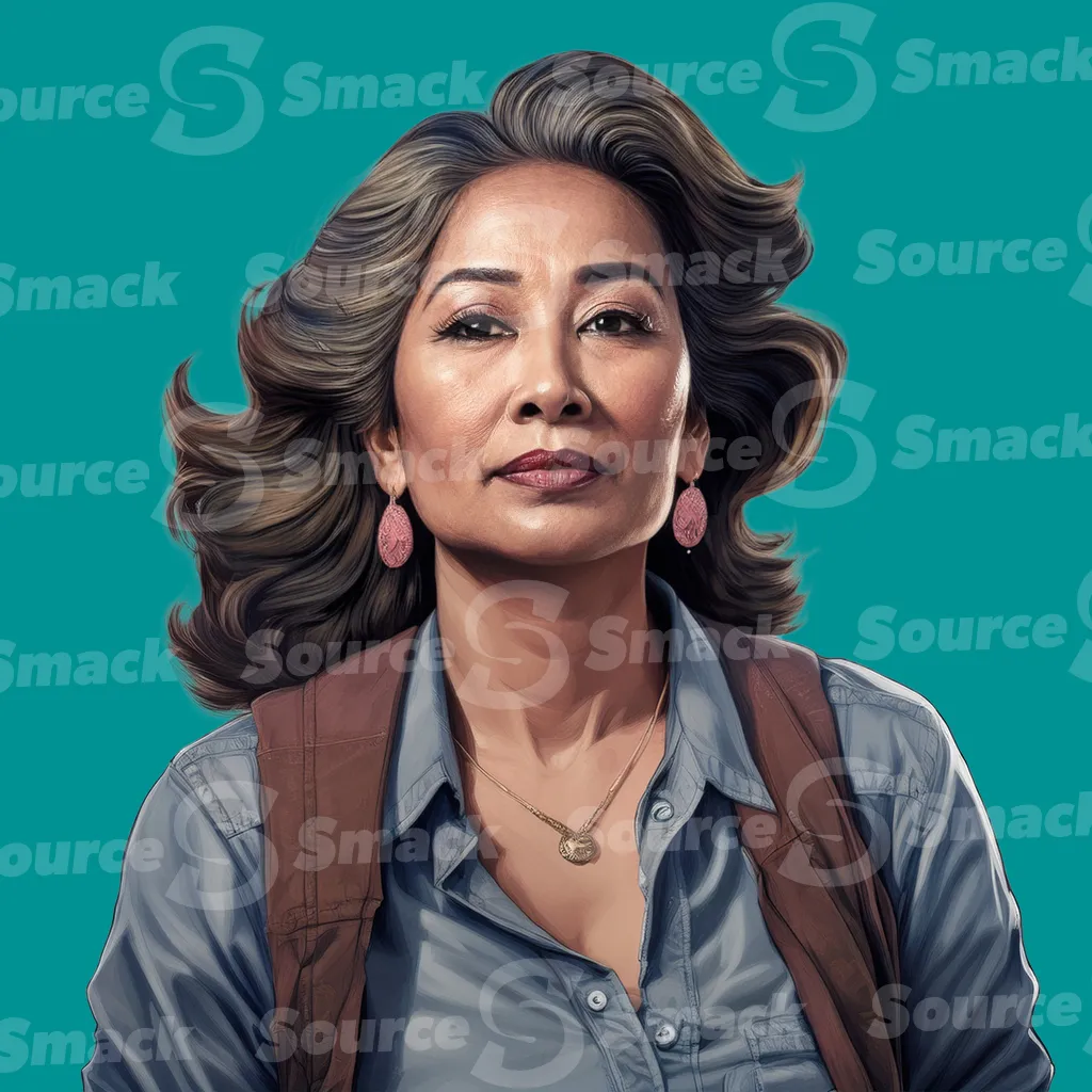 A confident middle aged asian woman clipped as a transparent image