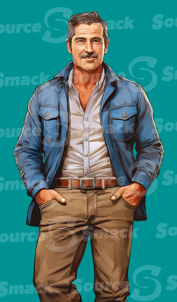 A relaxed mature man with experience clipped as a transparent image