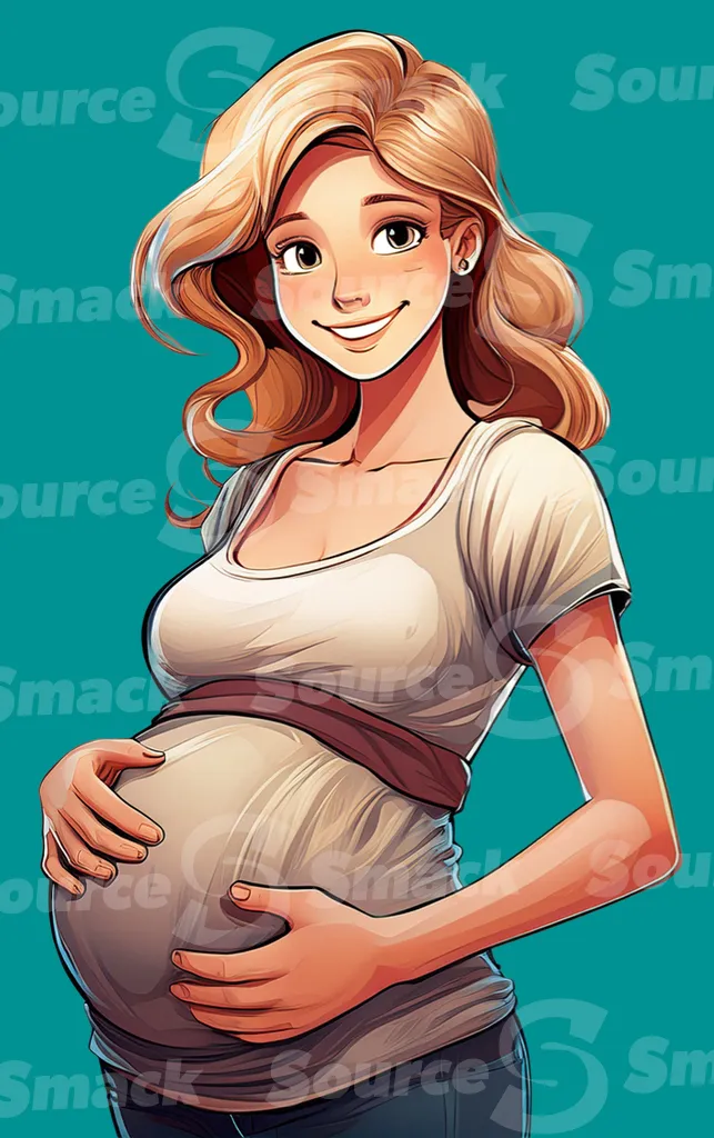 A young pregnant woman expecting clipped as a transparent image