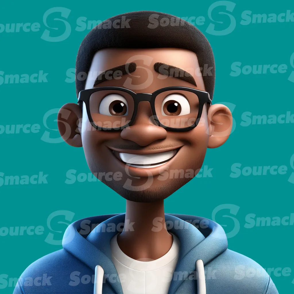 Black male teen with a happy smile clipped as a transparent image