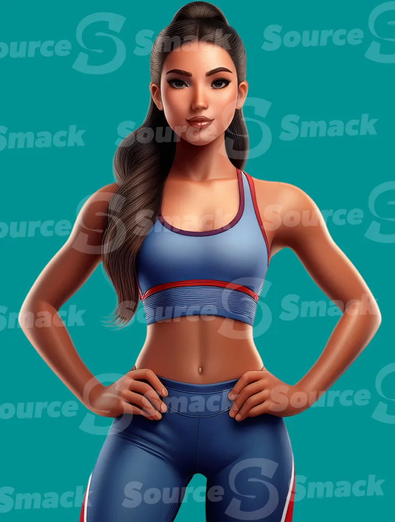 A young asian woman in fitness attire clipped as a transparent image