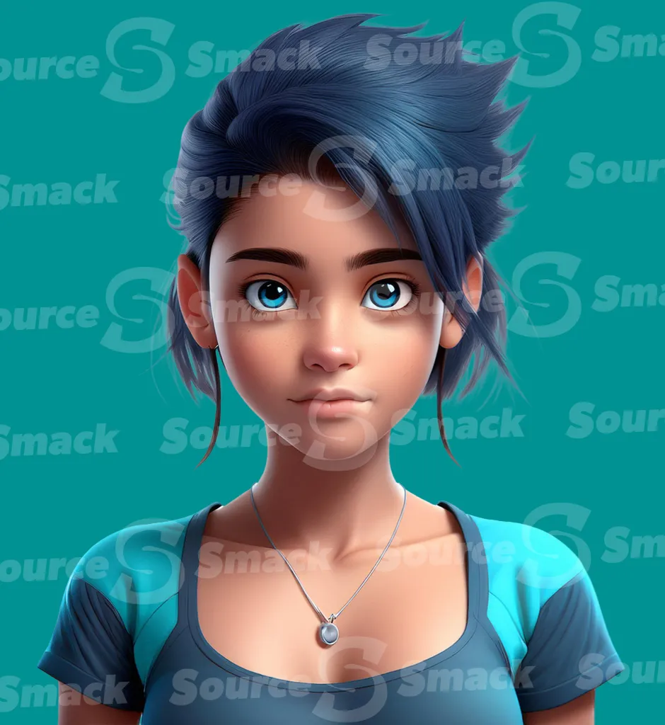 A young teenage girl calm and relaxed clipped as a transparent image