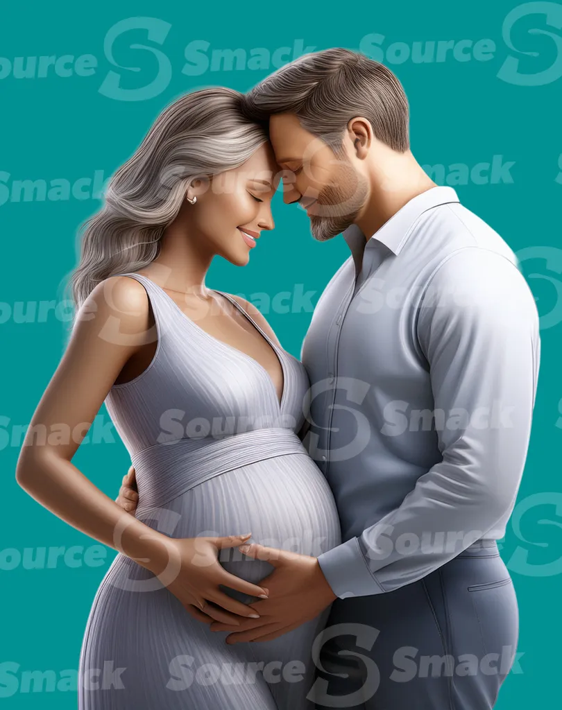 A young couple expecting a child clipped as a transparent image
