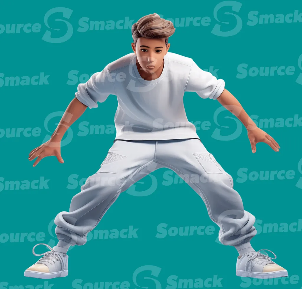 A young asian teen jumping clipped as a transparent image