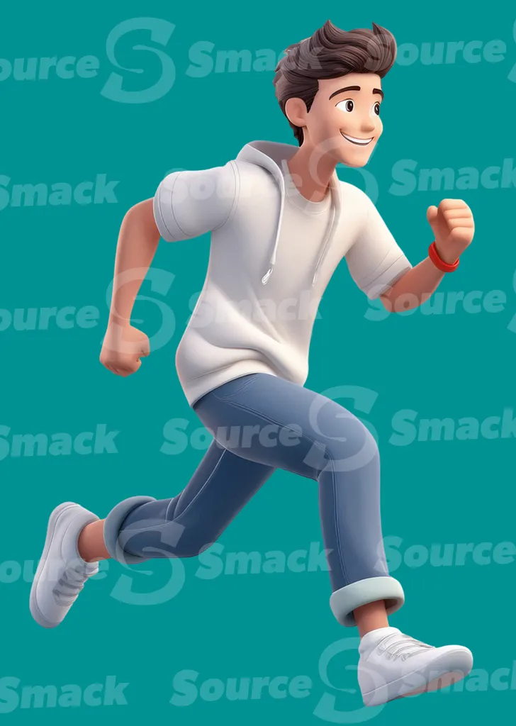 A young asian teen jumping clipped as a transparent image