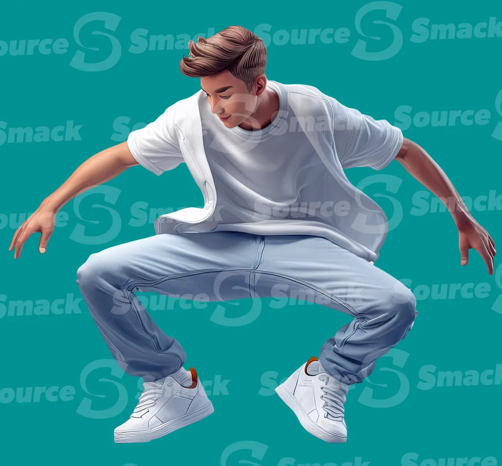 A young asian teen jumping clipped as a transparent image