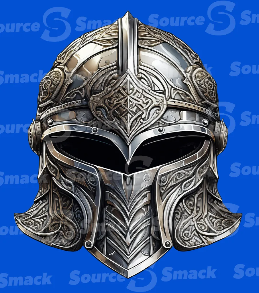 A metal war helmet clipped as a transparent image