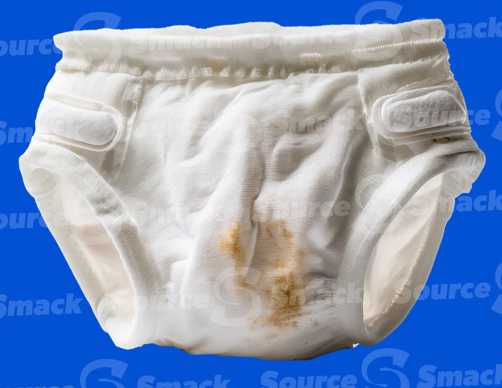 Soiled diaper clipped as a transparent image