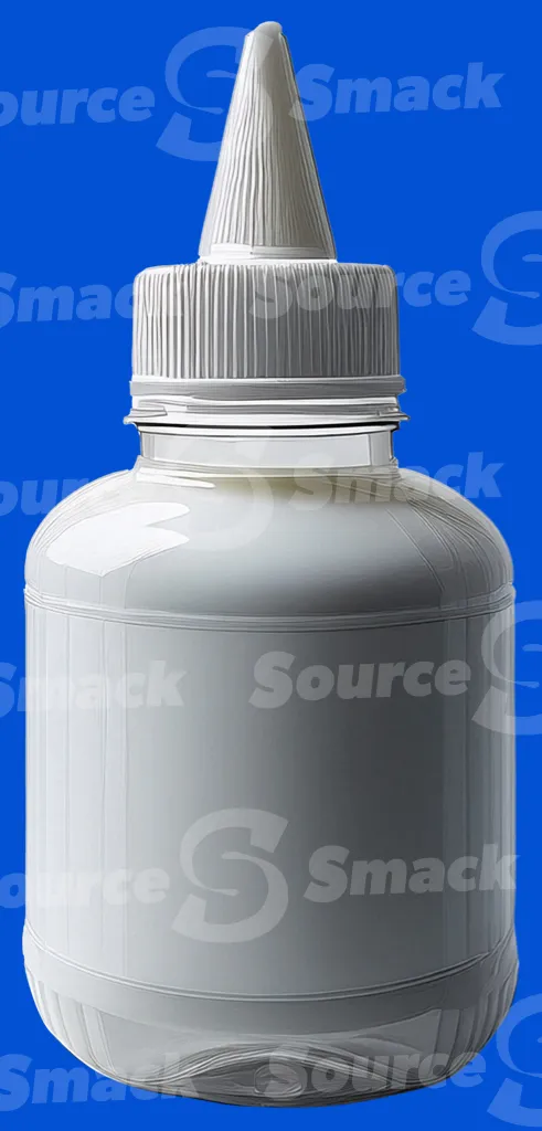 A white glue bottle clipped as a transparent image