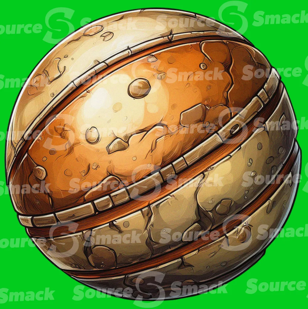 A illustration of a round rock ball clipped as a transparent image