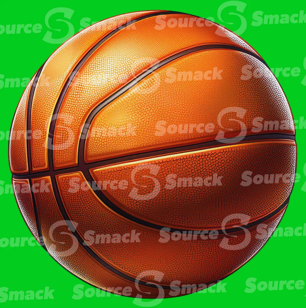 A colorful orange basketball clipped as a transparent image
