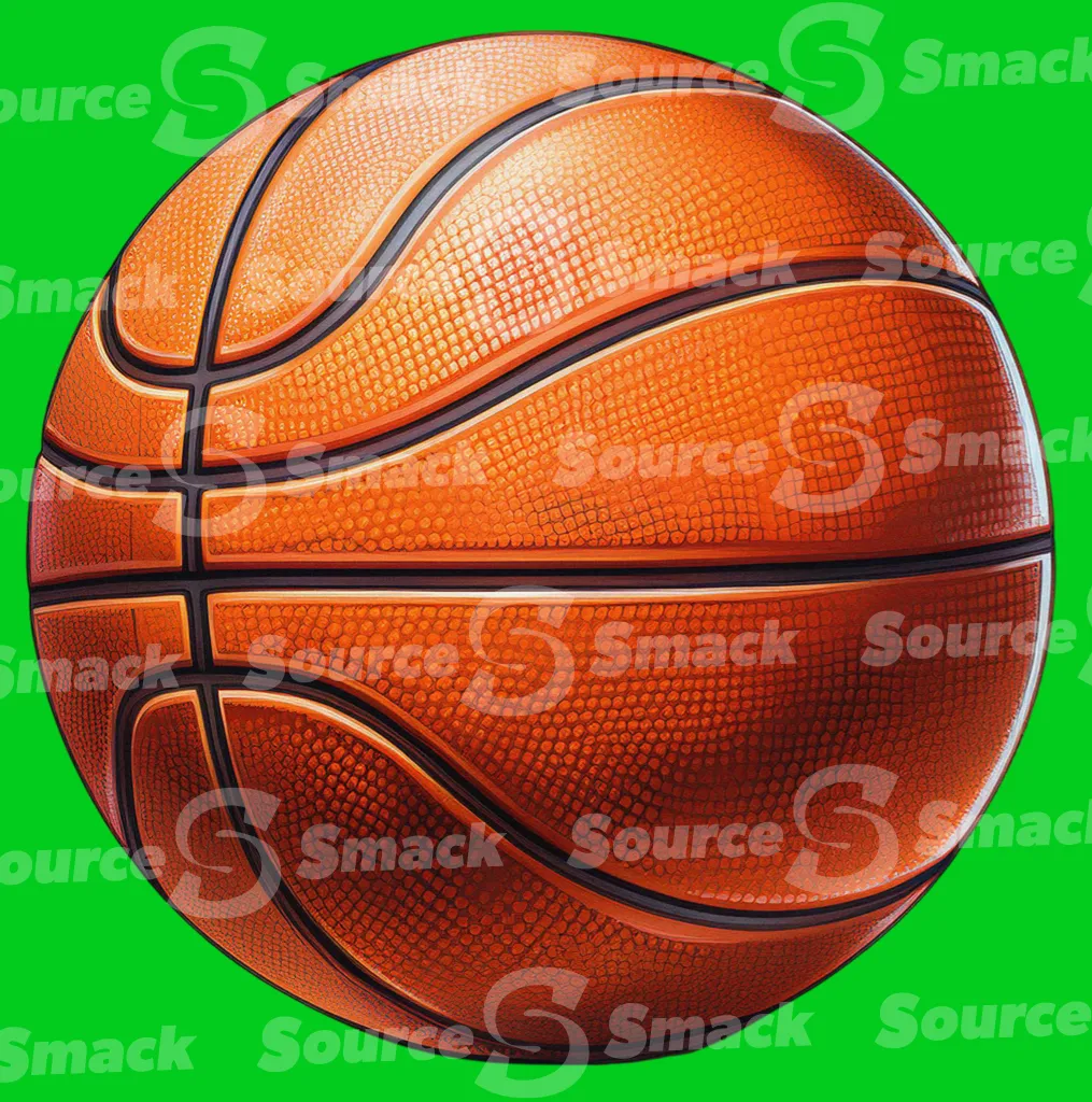 A colorful orange basketball clipped as a transparent image
