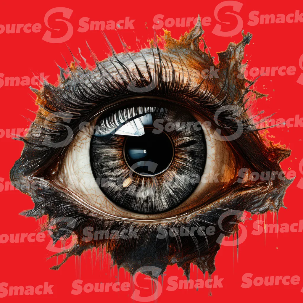 A close up of a zombie eyeball clipped as a transparent image