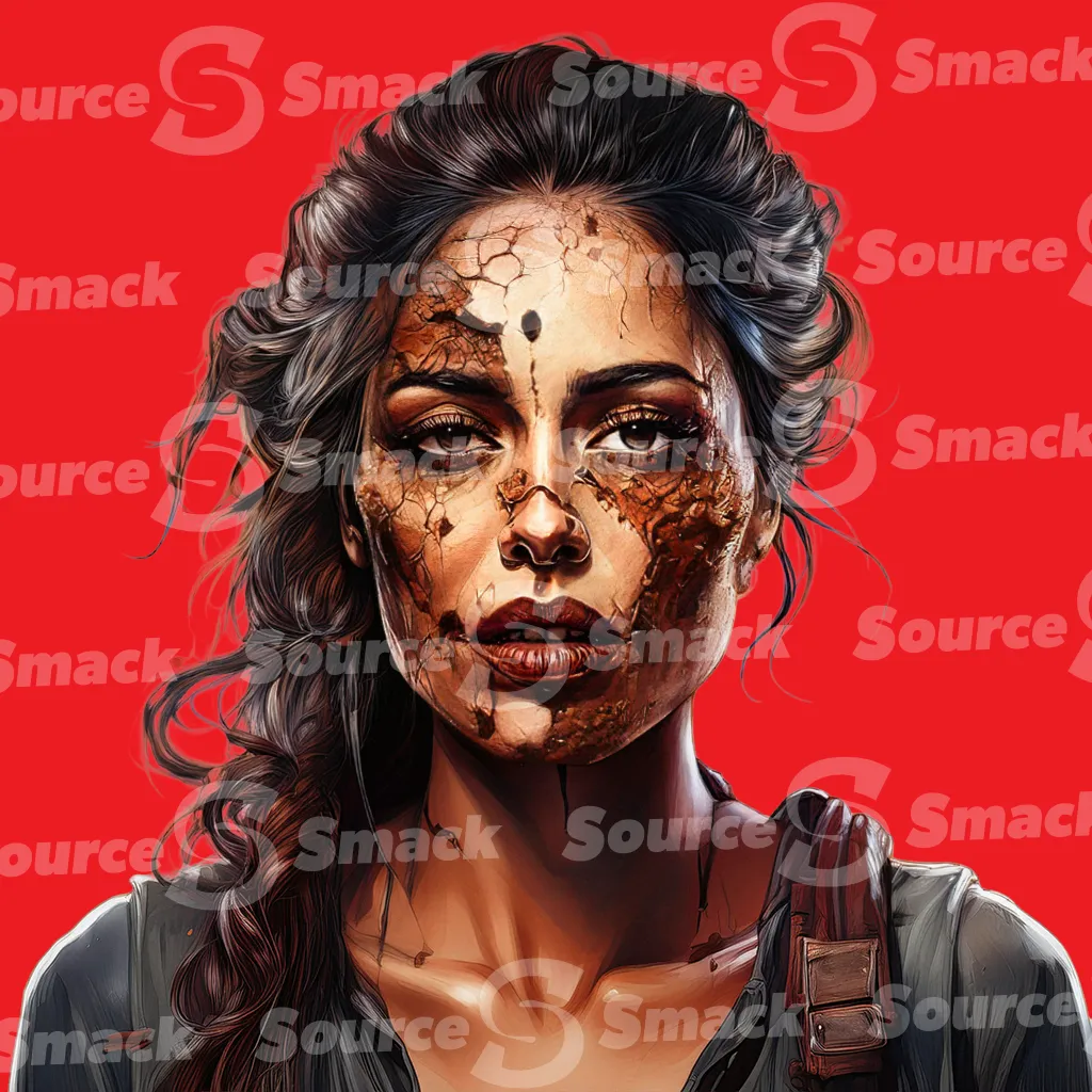 A young spanish woman zombie clipped as a transparent image
