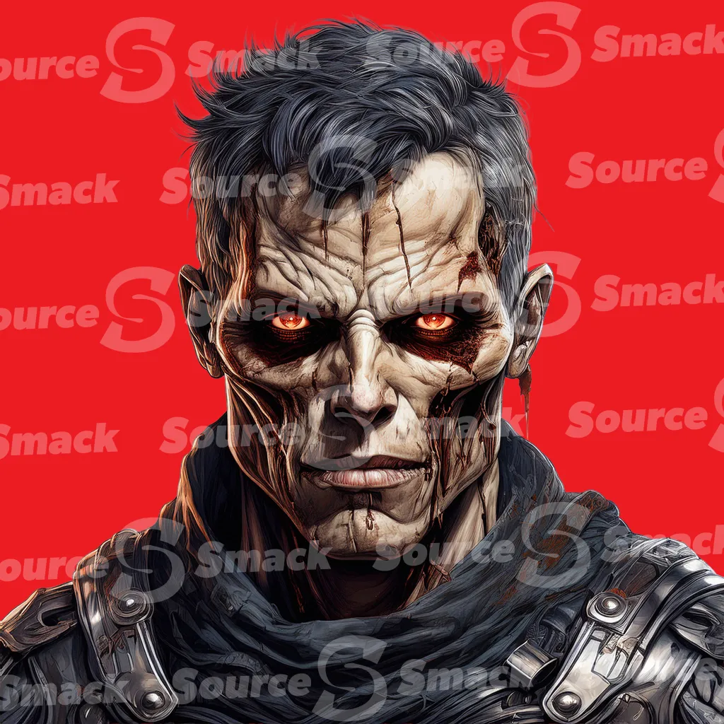 A warrior zombie clipped as a transparent image