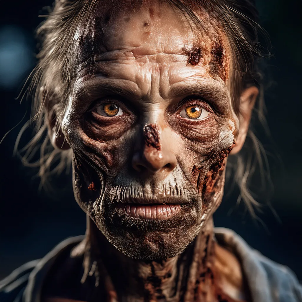 A middle-aged zombie contemplating