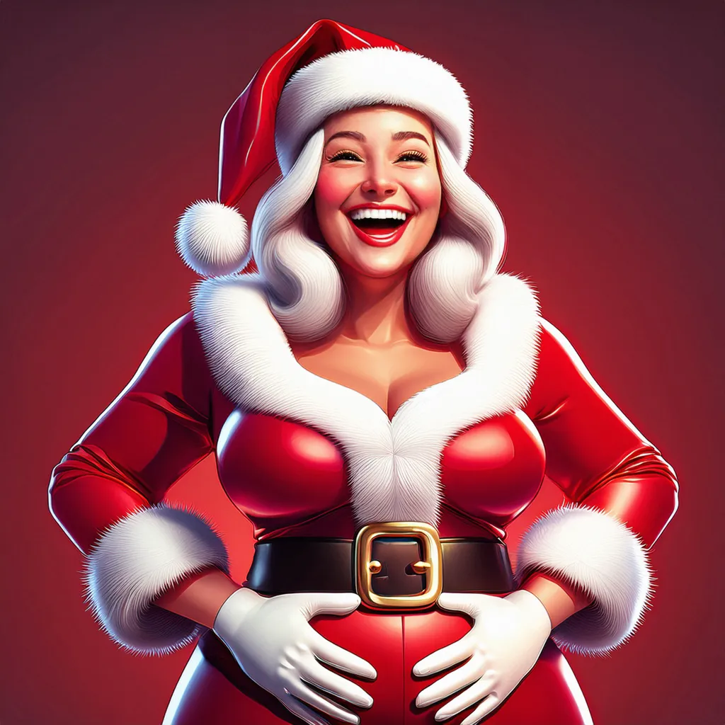 Mrs. Claus having a jolly laugh