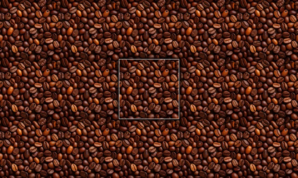A seamless tile of a pile of roasted coffee beans