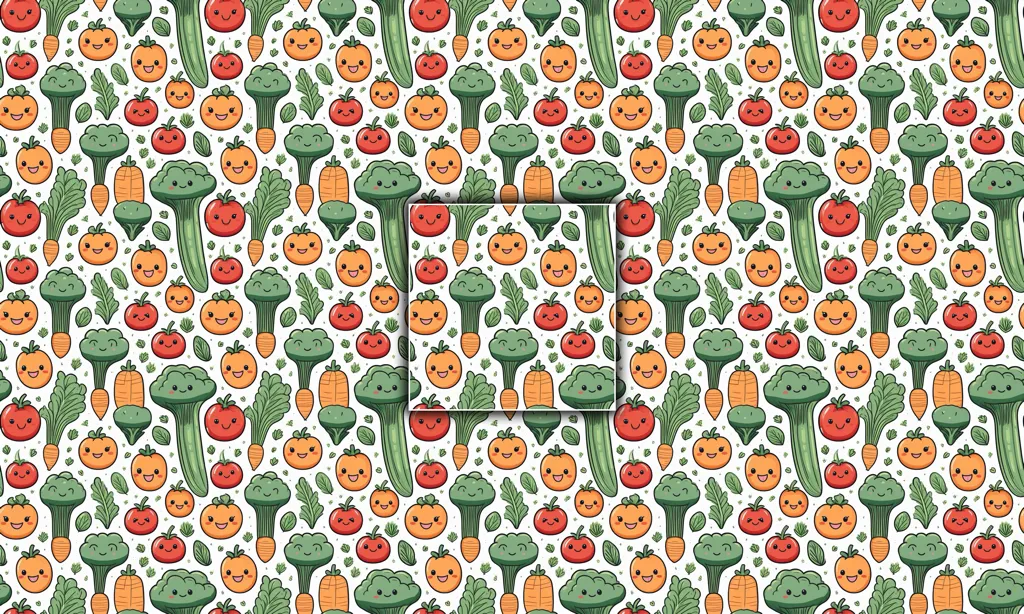 A seamless tile of vegetables