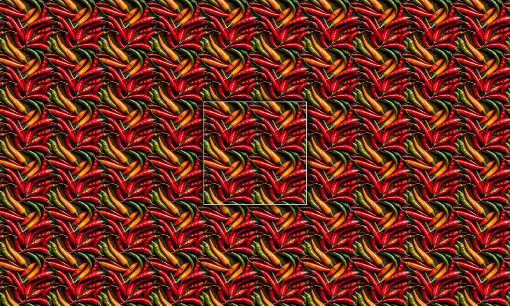 A pile of spicy peppers as a seamless tile