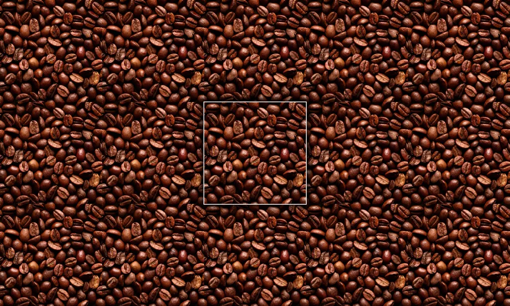 A seamless tile of a pile of roasted coffee beans