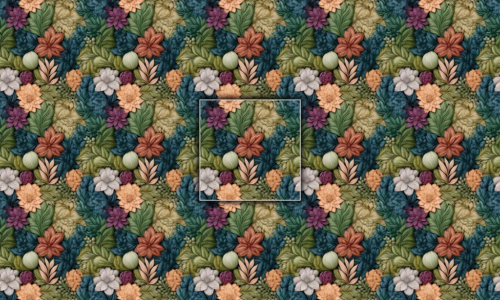 A seamless tile of a collage of wild flowers