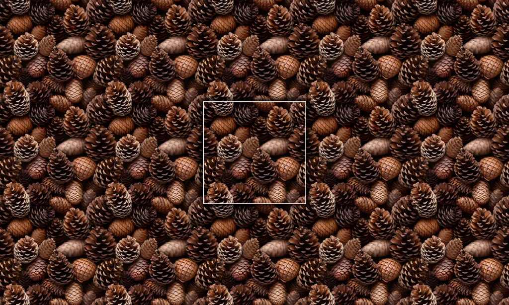 A collection of acorns as a seamless tile