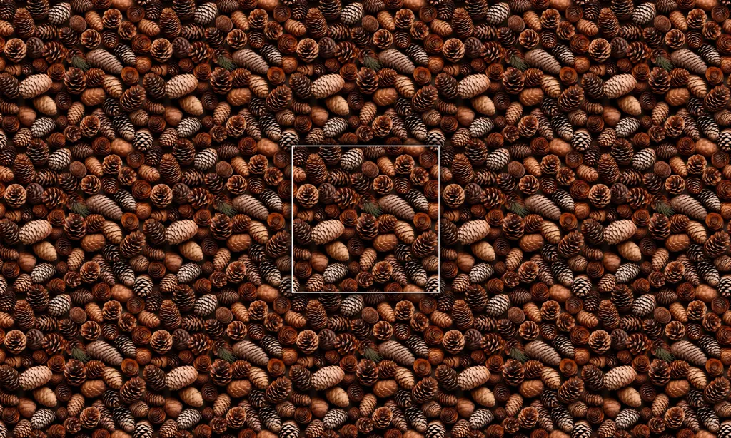 A collection of acorns as a seamless tile
