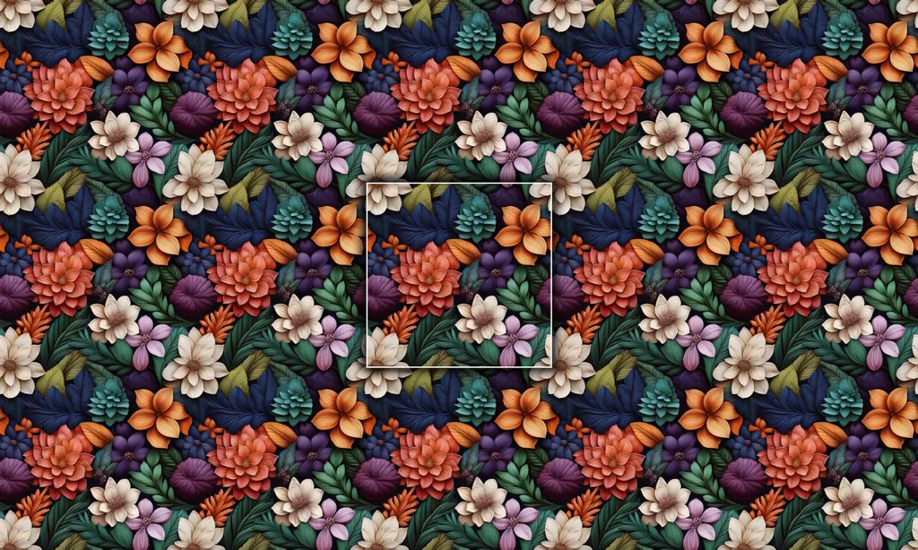 A seamless tile of a collage of wild flowers