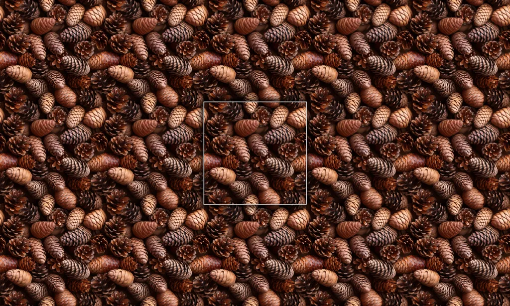 A collection of acorns as a seamless tile