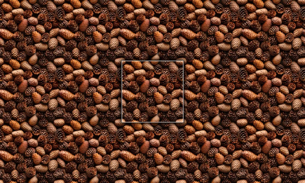 A collection of acorns as a seamless tile