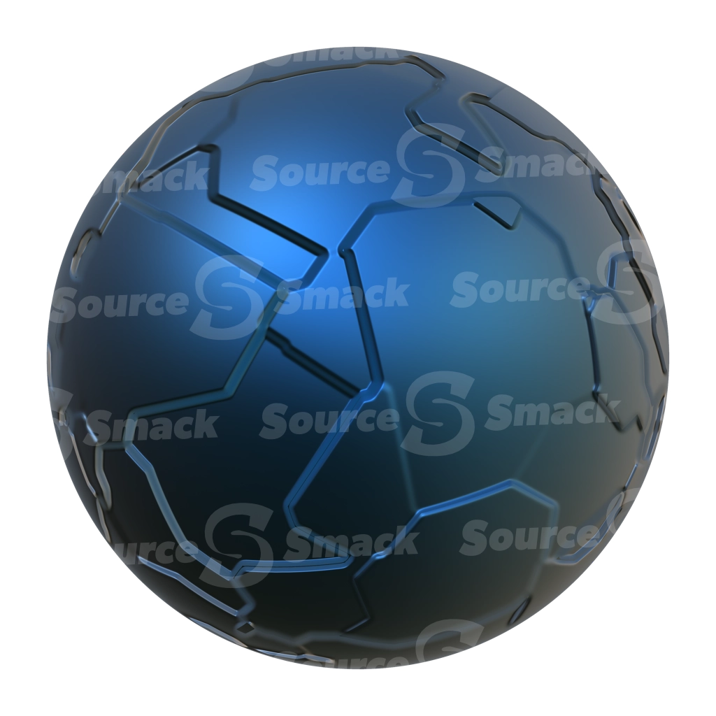 Smooth Blue Colored Metal Orb On A Transparent Background