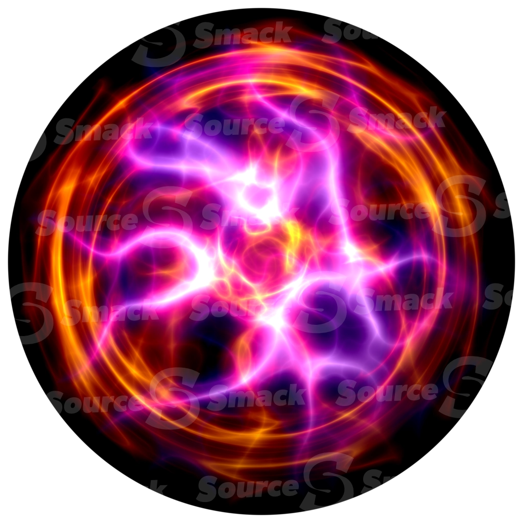 Multi Colored 3D Rendered Plasma Ball On A Transparent Background