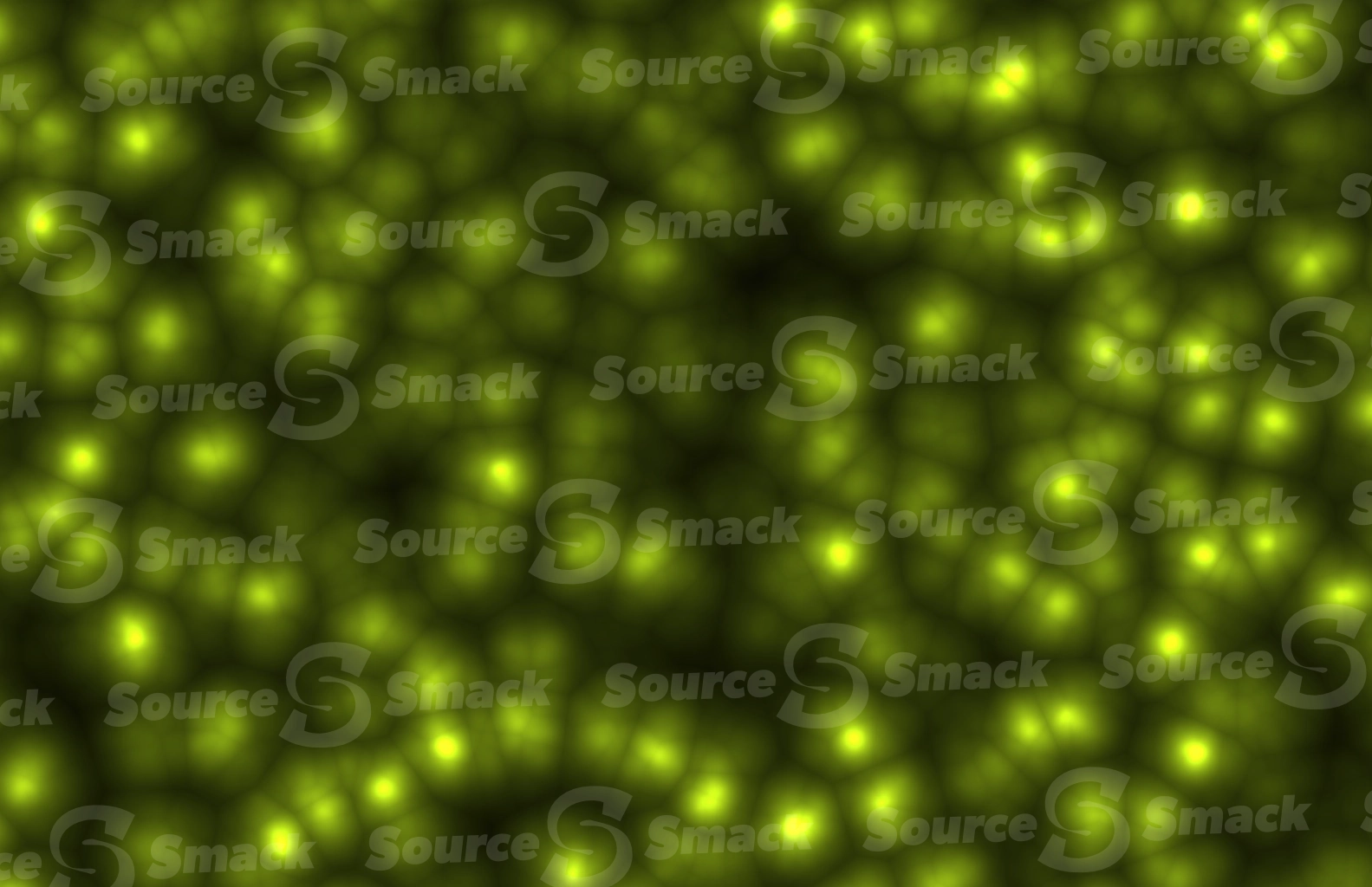 Abstract centipede-type string cluster of lime jellied bubbles