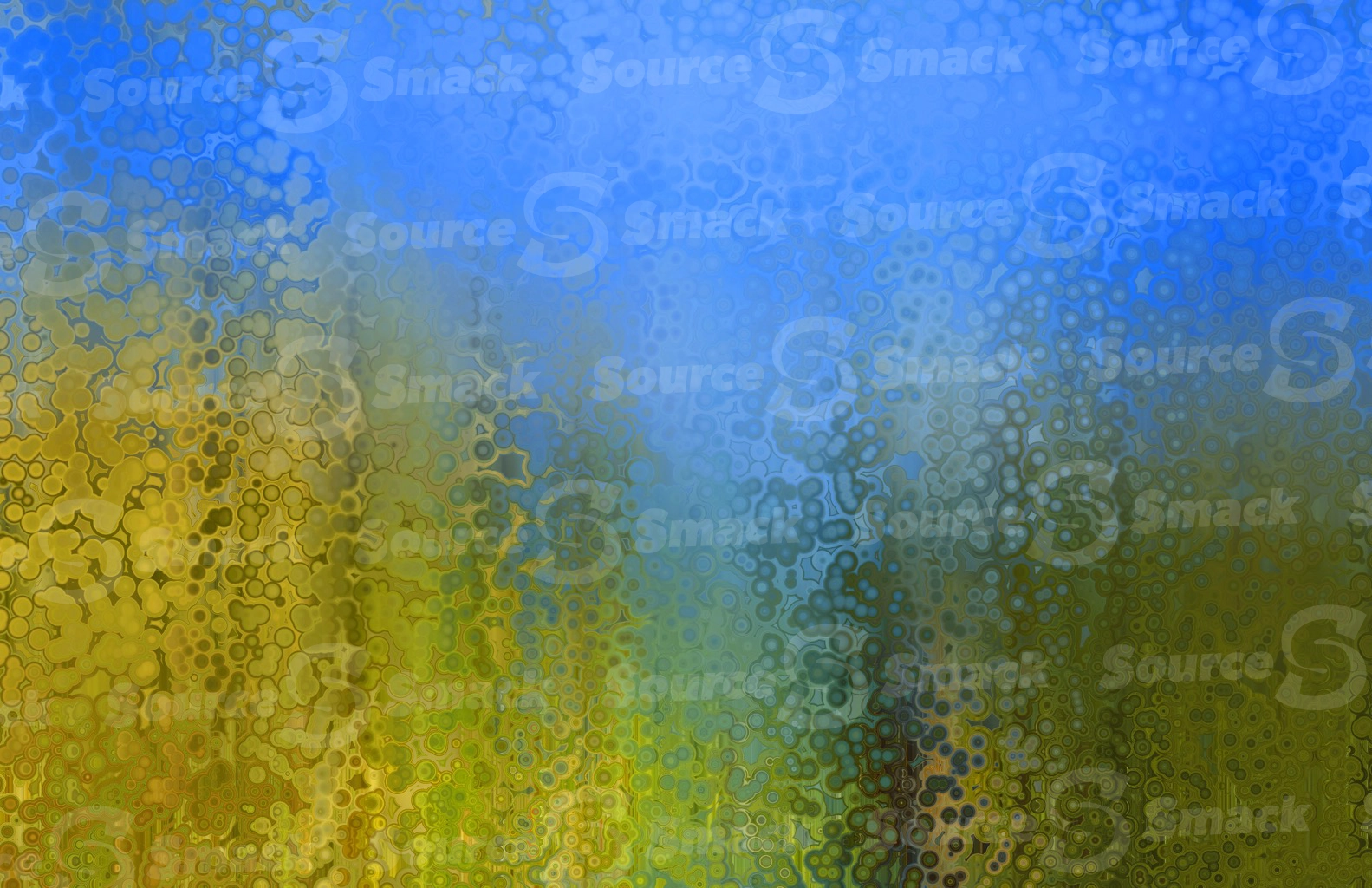 A slippery wet beaded shower flowing down a gradient of color