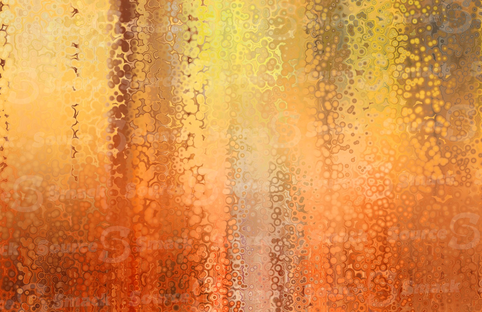 A slippery wet beaded shower flowing down a gradient of color