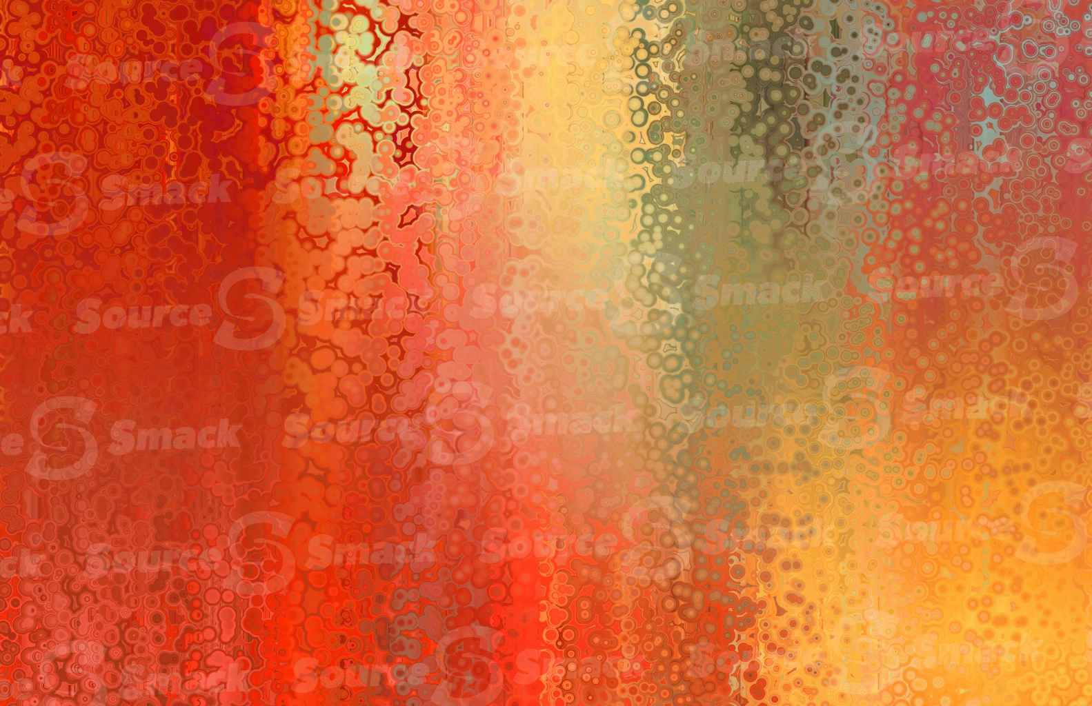 A slippery wet beaded shower flowing down a gradient of color