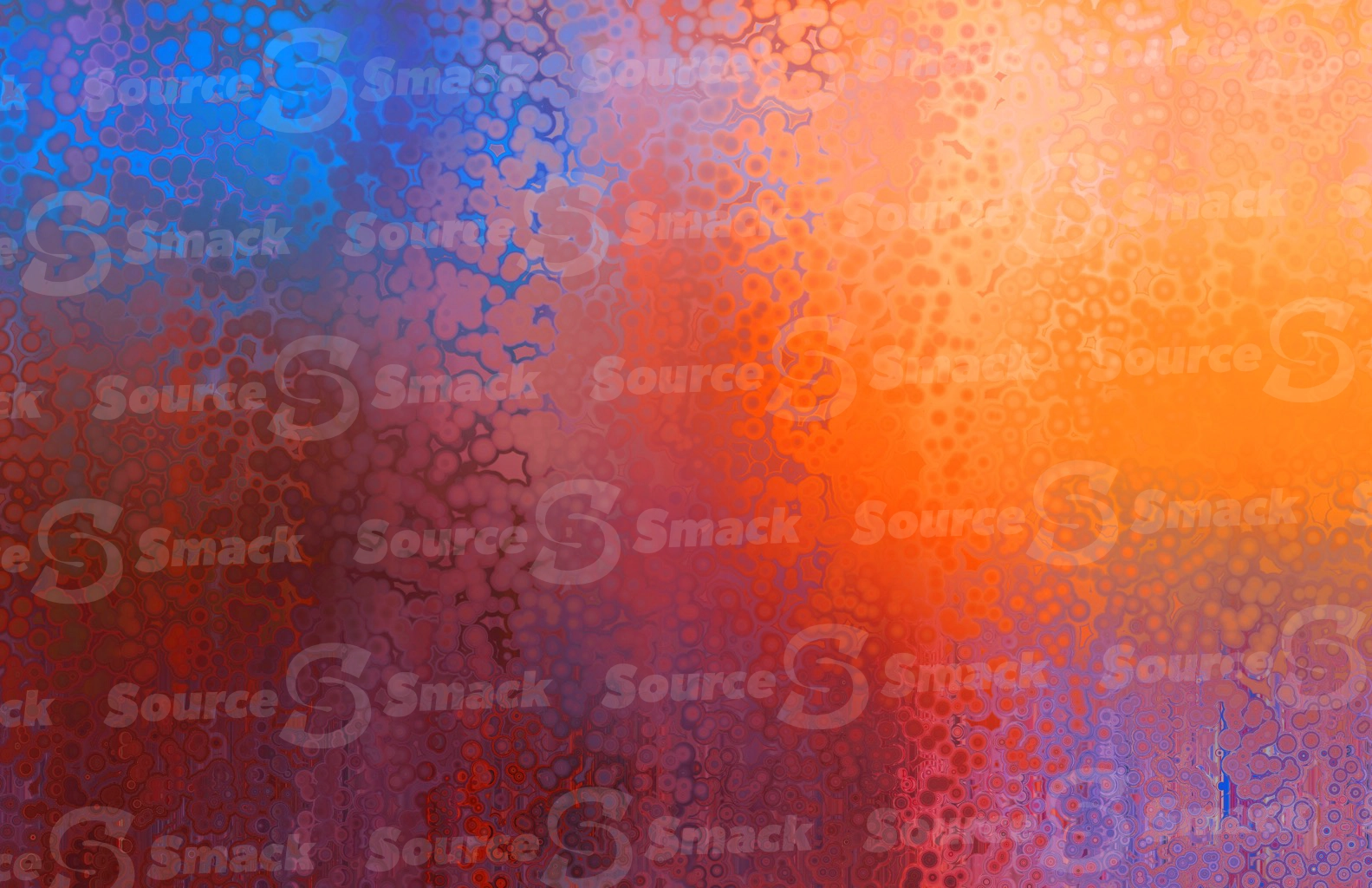 A slippery wet beaded shower flowing down a gradient of color