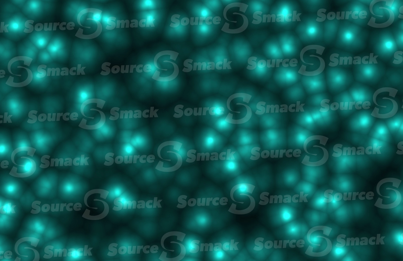 Abstract centipede-type string cluster of teal jellied bubbles