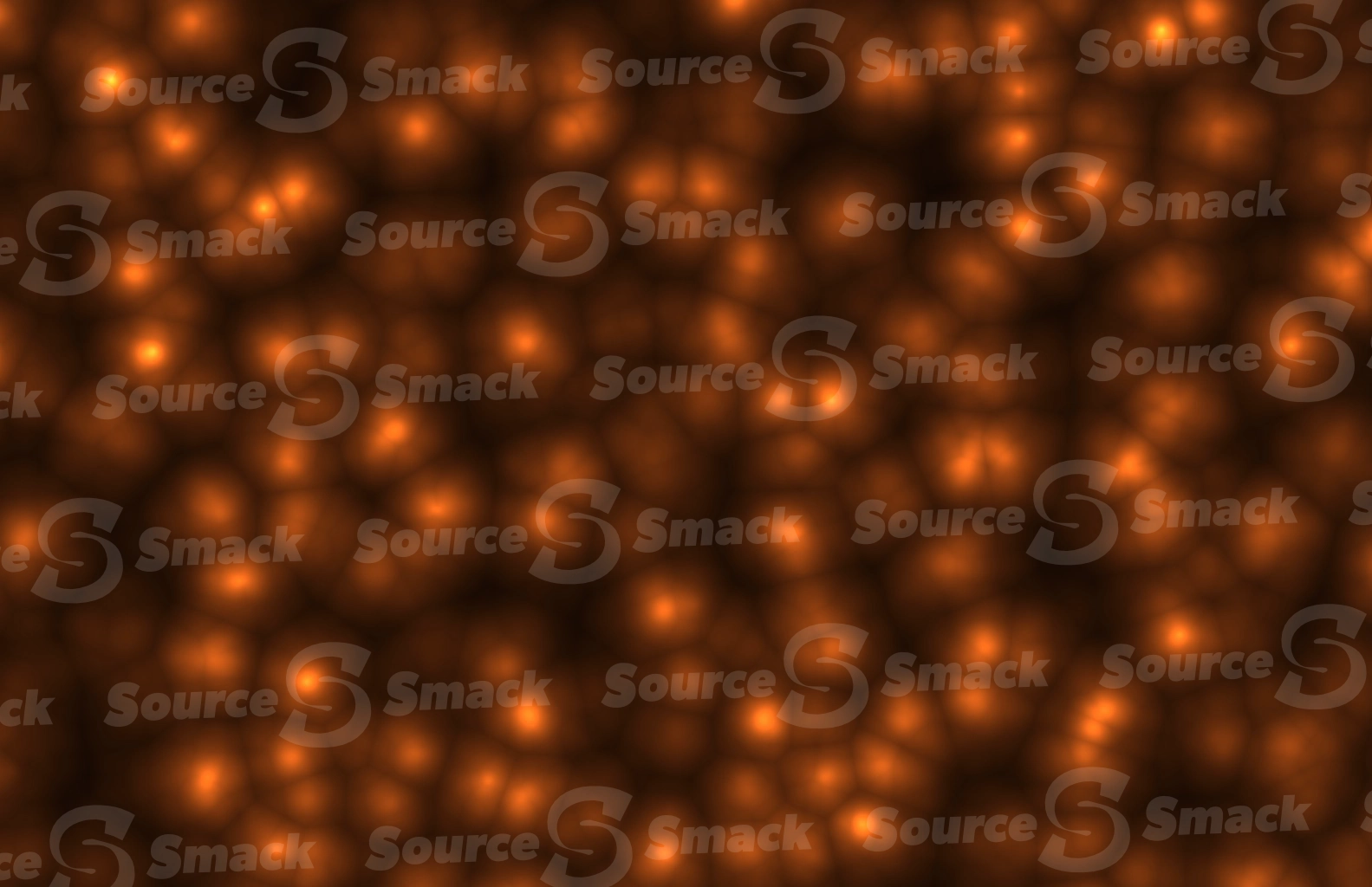 Abstract centipede-type string cluster of rust jellied bubbles