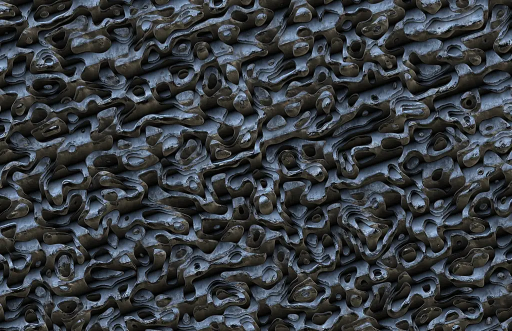 Metal pieces bent into a background pattern