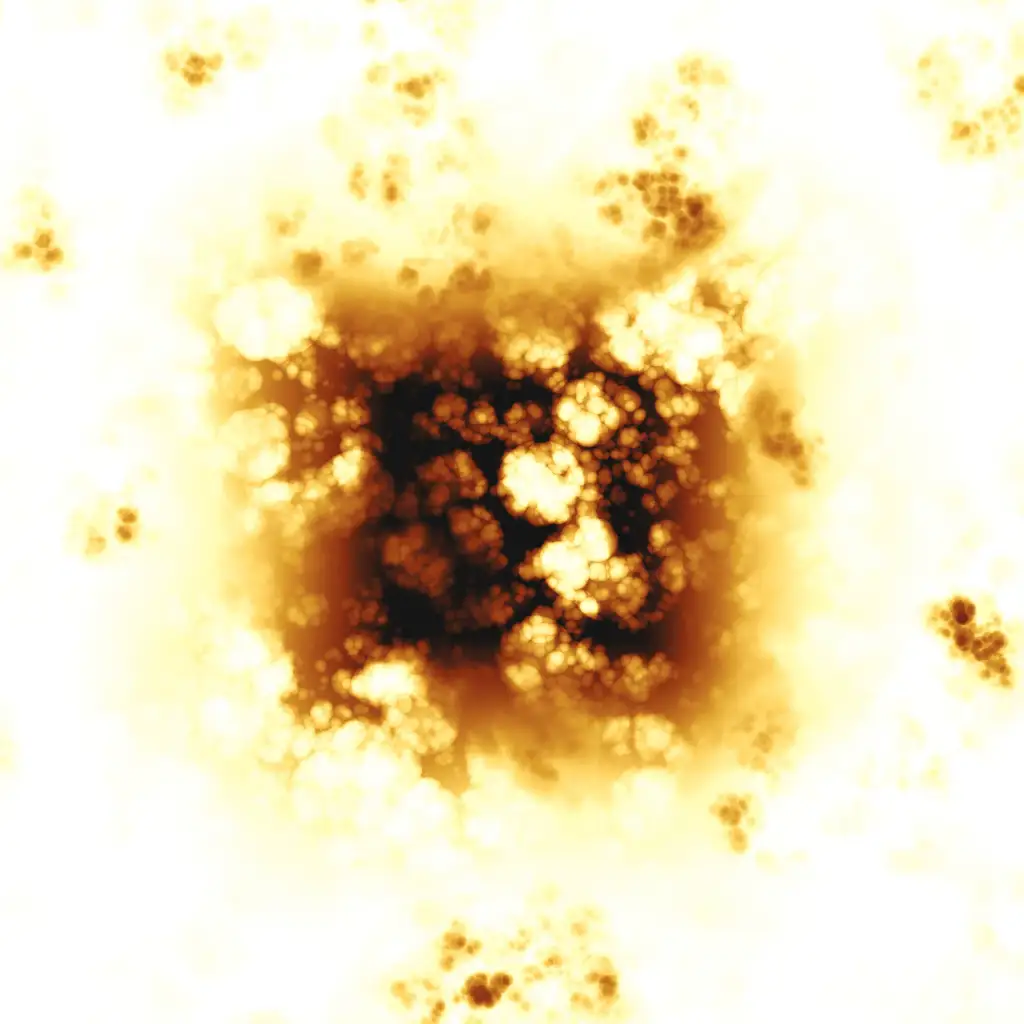 A celluloid transparent bubbled burned effect